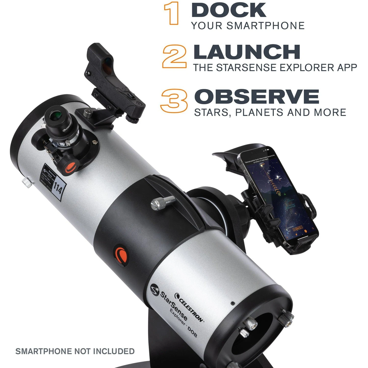Celestron StarSense Explorer 114mm Smartphone App-Enabled Tabletop Dobsonian Telescope - Image 2