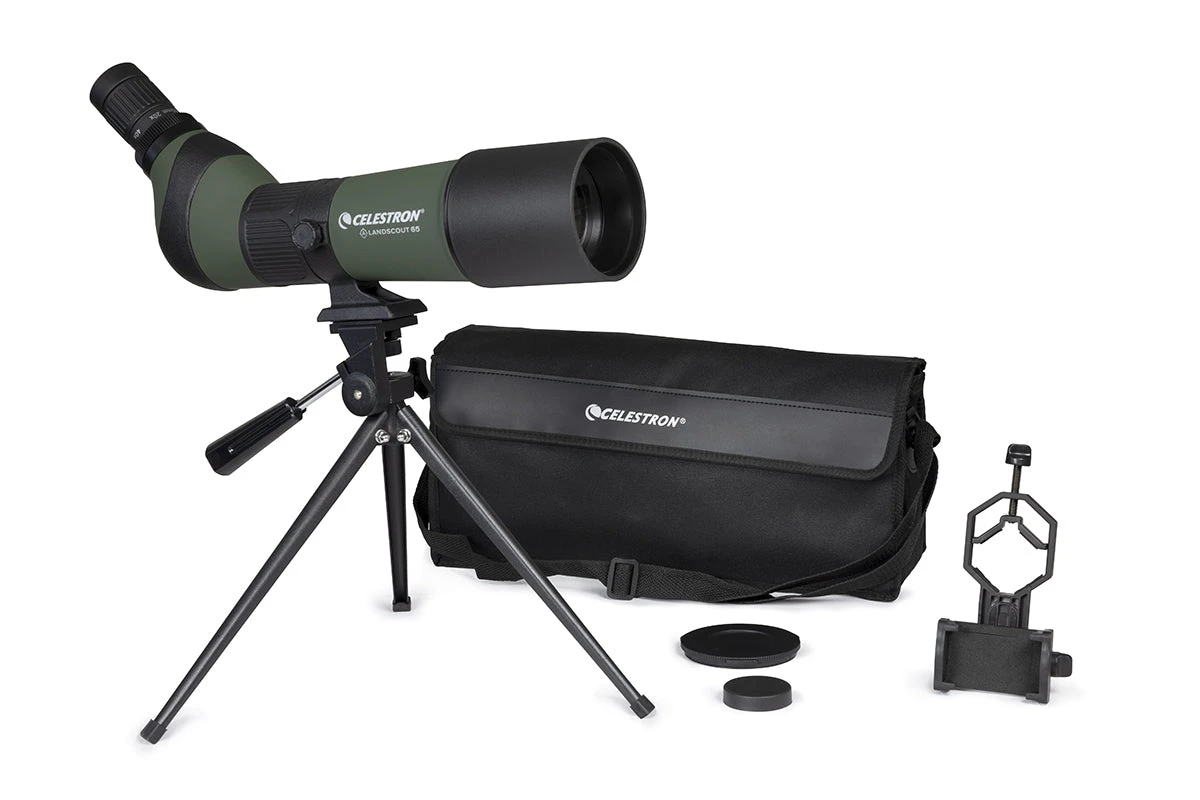 Celestron LandScout 20-60x65mm Angled Zoom Spotting Scope With Table-top Tripod And Smartphone Adapter - Image 8