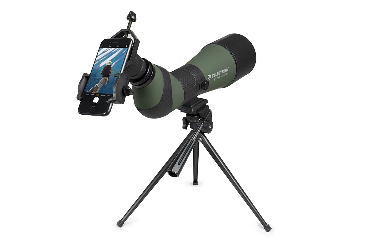 Celestron LandScout 20-60x80mm Angled Zoom Spotting Scope With Table-top Tripod And Smartphone Adapter - Image 7