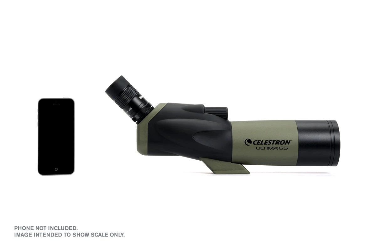 Celestron Ultima 18-55x65mm Angled Zoom Spotting Scope With Smartphone Adapter - Image 5