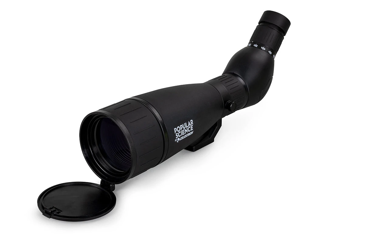 Popular Science By Celestron LandScout 20-60x80mm Angled Zoom Spotting Scope With Smartphone Adapter And Bluetooth Remote - Image 9