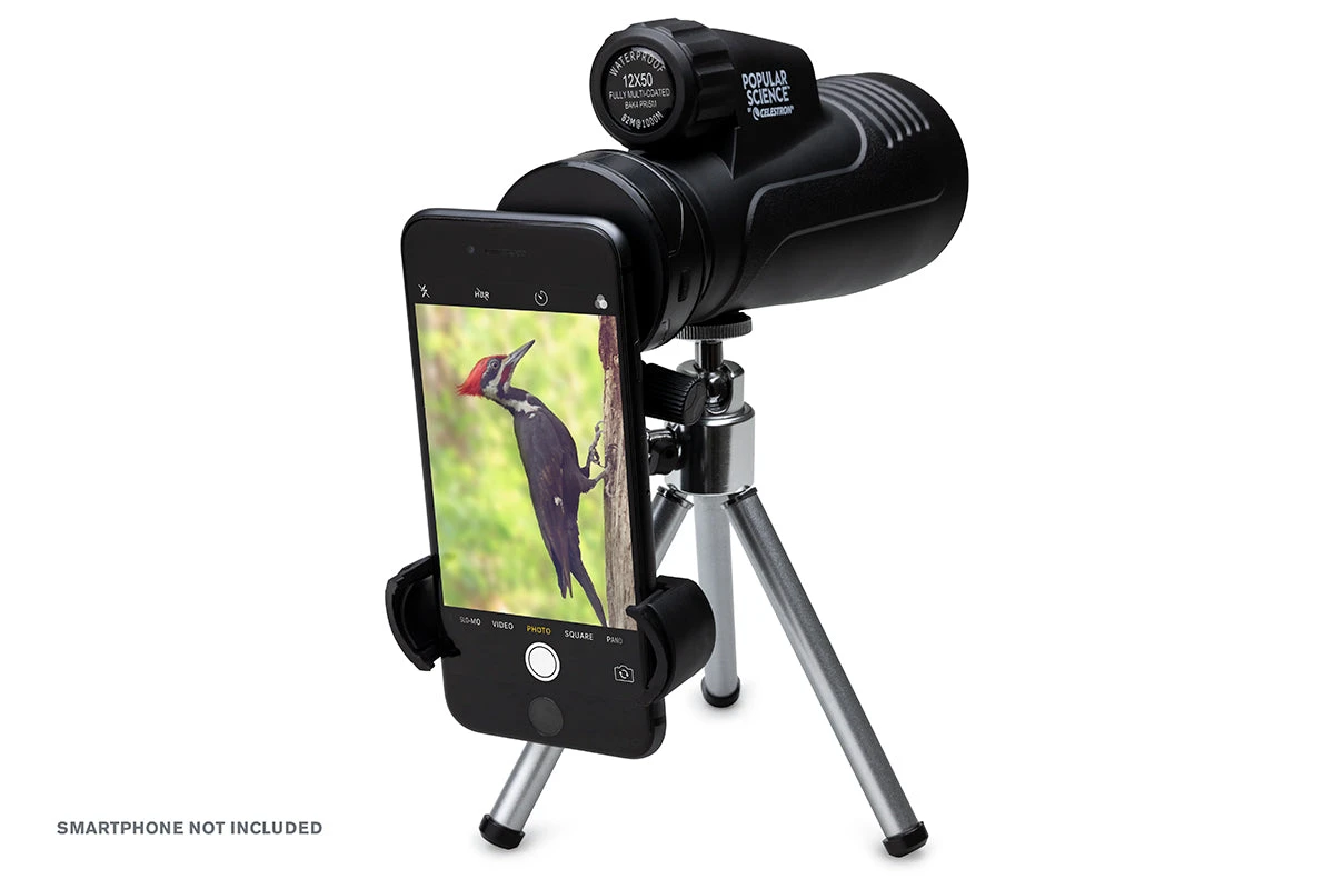 Popular Science By Celestron Outland X 12x50mm Monocular With Tripod, Smartphone Adapter, And Bluetooth Remote - Image 3